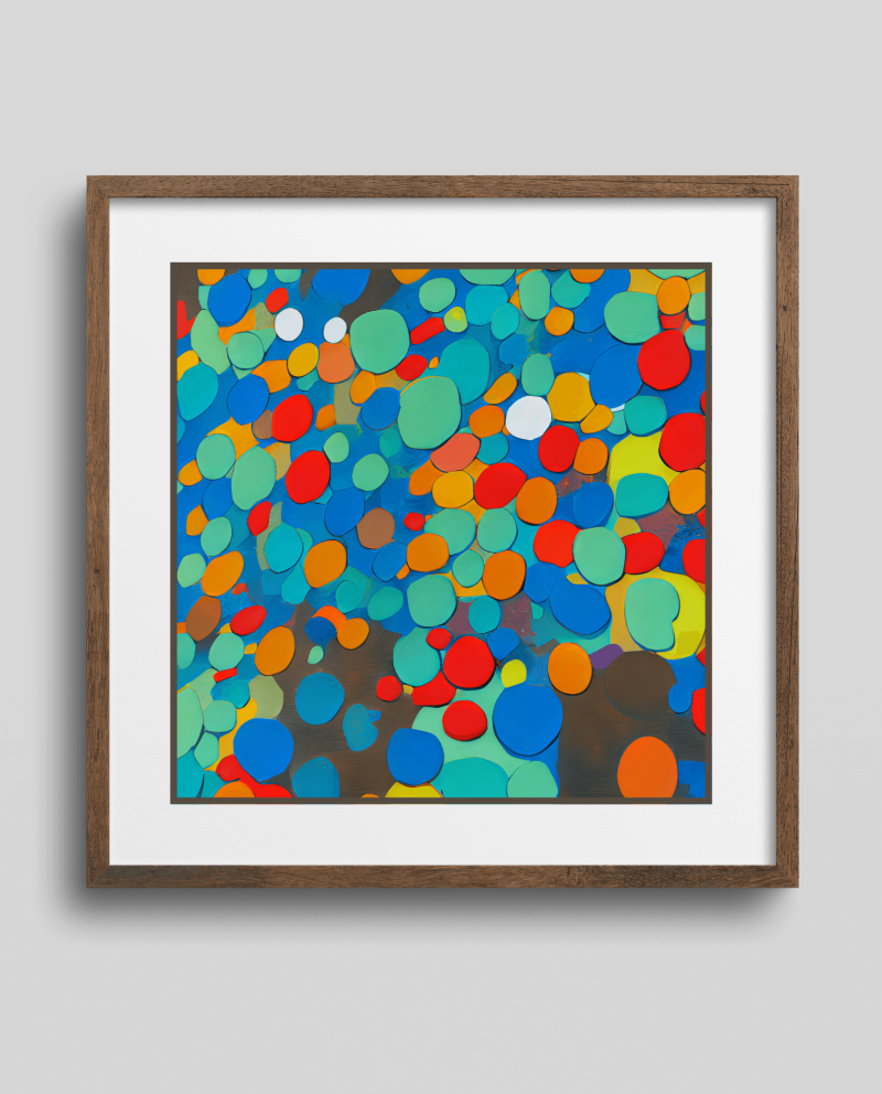 AiDa Original Artsi AI Paiting Circle Geometric Pattern Abstract Modern Paining Square Prints Blues Greens • Eight 11