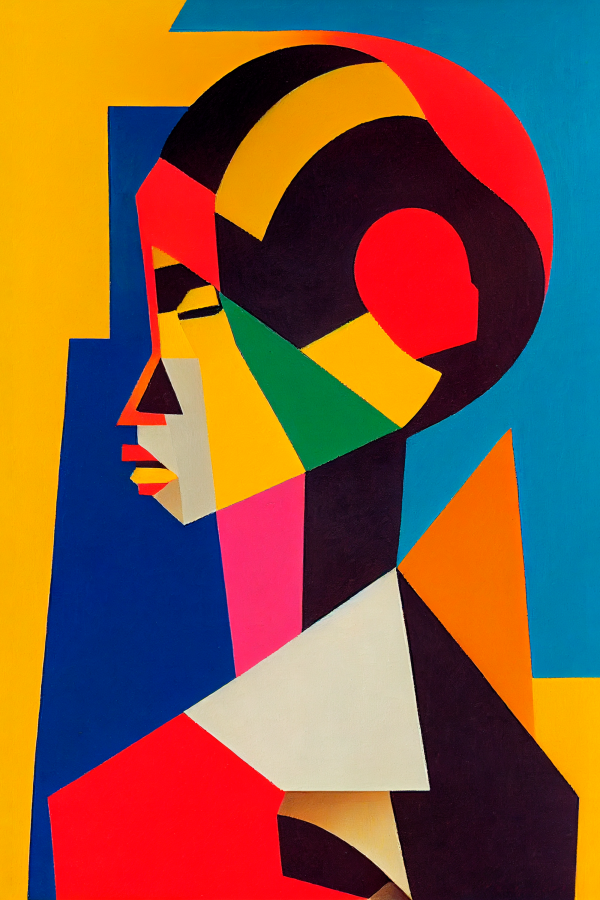 Abstract African Woman portrait print
