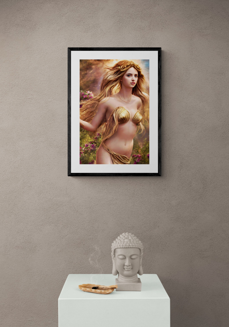 Buddha bust on plinth copy scaled • Aphrodite - Goddess of Love #2 Canvas Wrap 16x24 inch