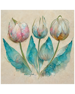Pink and blue pastel tulips