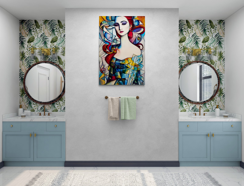 Bathroom with double vanities 7 scaled • Portrait of a Woman (Inspired by the look and style of the Cubist Movement)