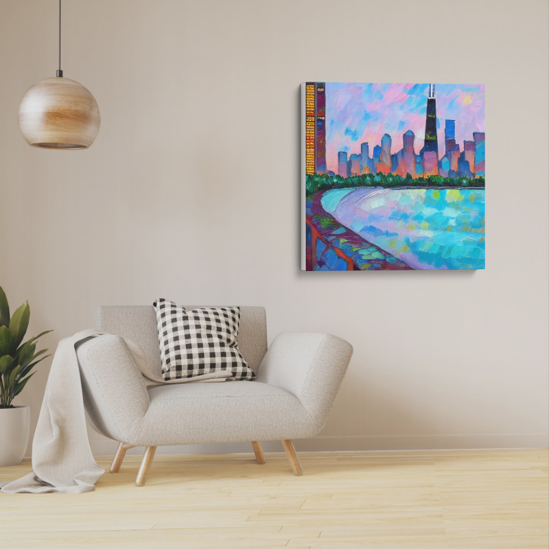 Canvas Wrap 19 scaled • Chicago Cityscape on the Lake 🤖 Collector’s Edition 1 of 1