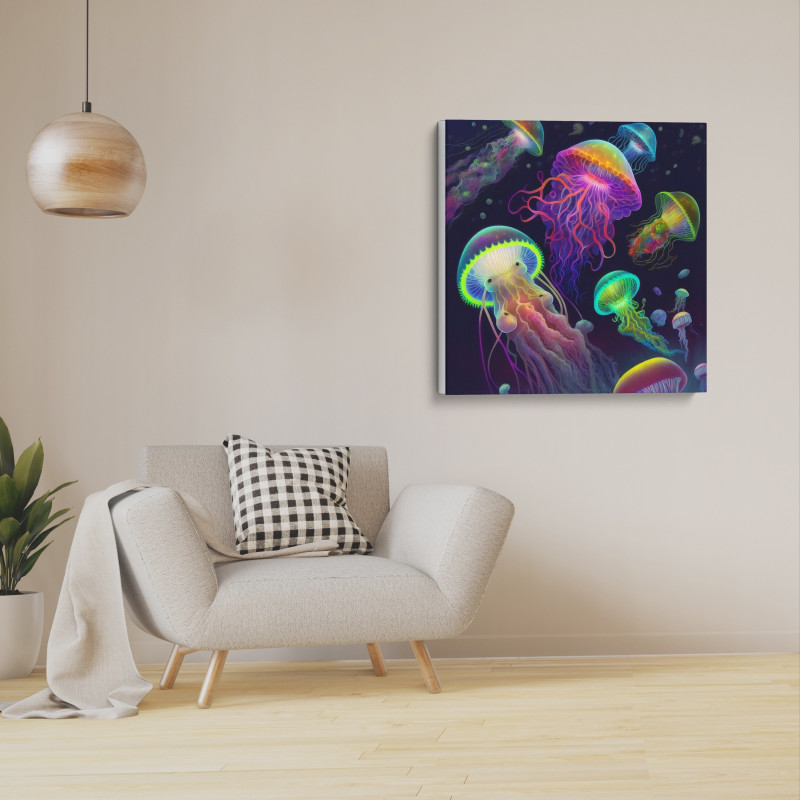 Canvas Wrap 37 1 scaled • Dance of the Neon Jellyfish 🤖 Collector’s Edition 1 of 1