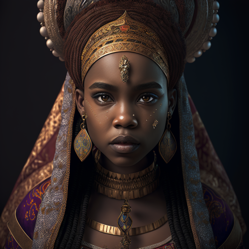 MAKIAVELI african princess in regal attire looking intimidating 900024fd 325f 418e b8b7 2d6e8205bffa • PRINCESS