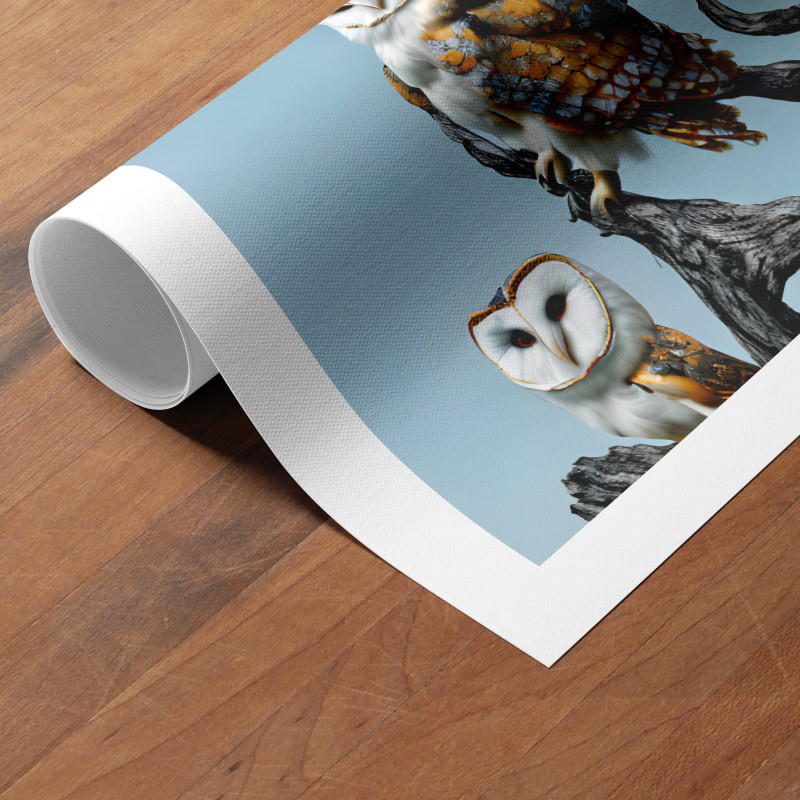 Canvas 3 56 scaled • Barn Owls in Blue 🤖 Collector’s Edition 1 of 1