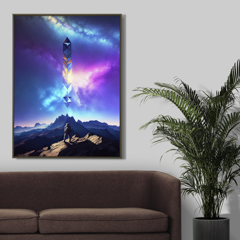 MOCKUP 2 • Traveler Lost in the Cosmos, A Reflection of the Universe, Printable AI Art