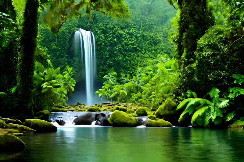 Rainforest Waterfall • Rainforest Waterfall