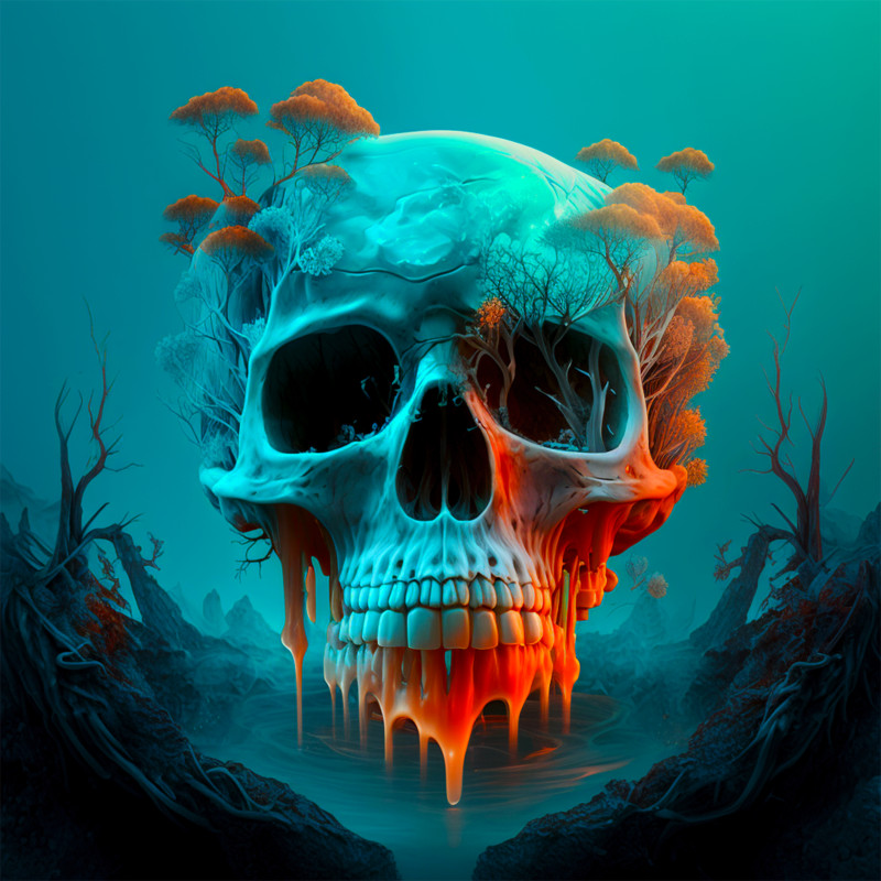 RoleReversal enchanted mushrooms infetion of the skull surround3 • Underwater Skull