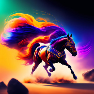 Digital Horse Artwork, Desert, Horse Warrior