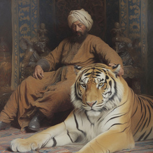 Man with a tiger