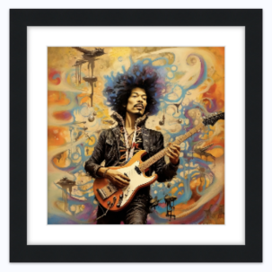 Framed Jimi Hendrix Art