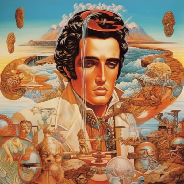 Elvis Presley Salvador Dali Impression AI Art