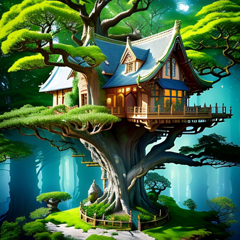 img • No Place Like Home 600 DPI , Fantasy Tree House Collection (Instant Download)