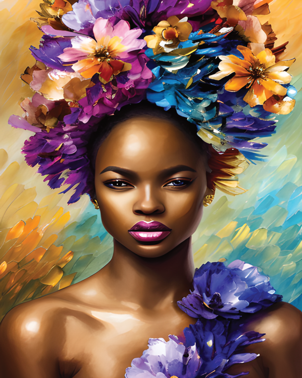Blooming Beauty Digital Black Art