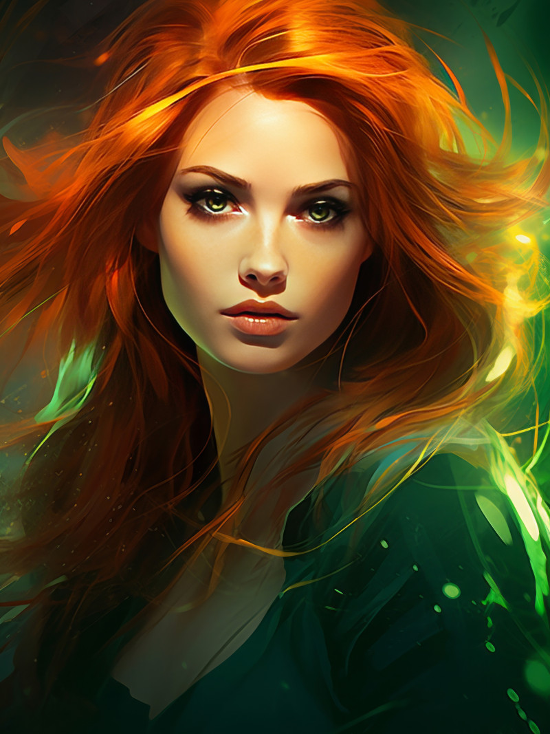 sf 0161 1 • Beautiful woman with striking emerald eyes