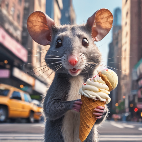 A city rat that likes ice-cream